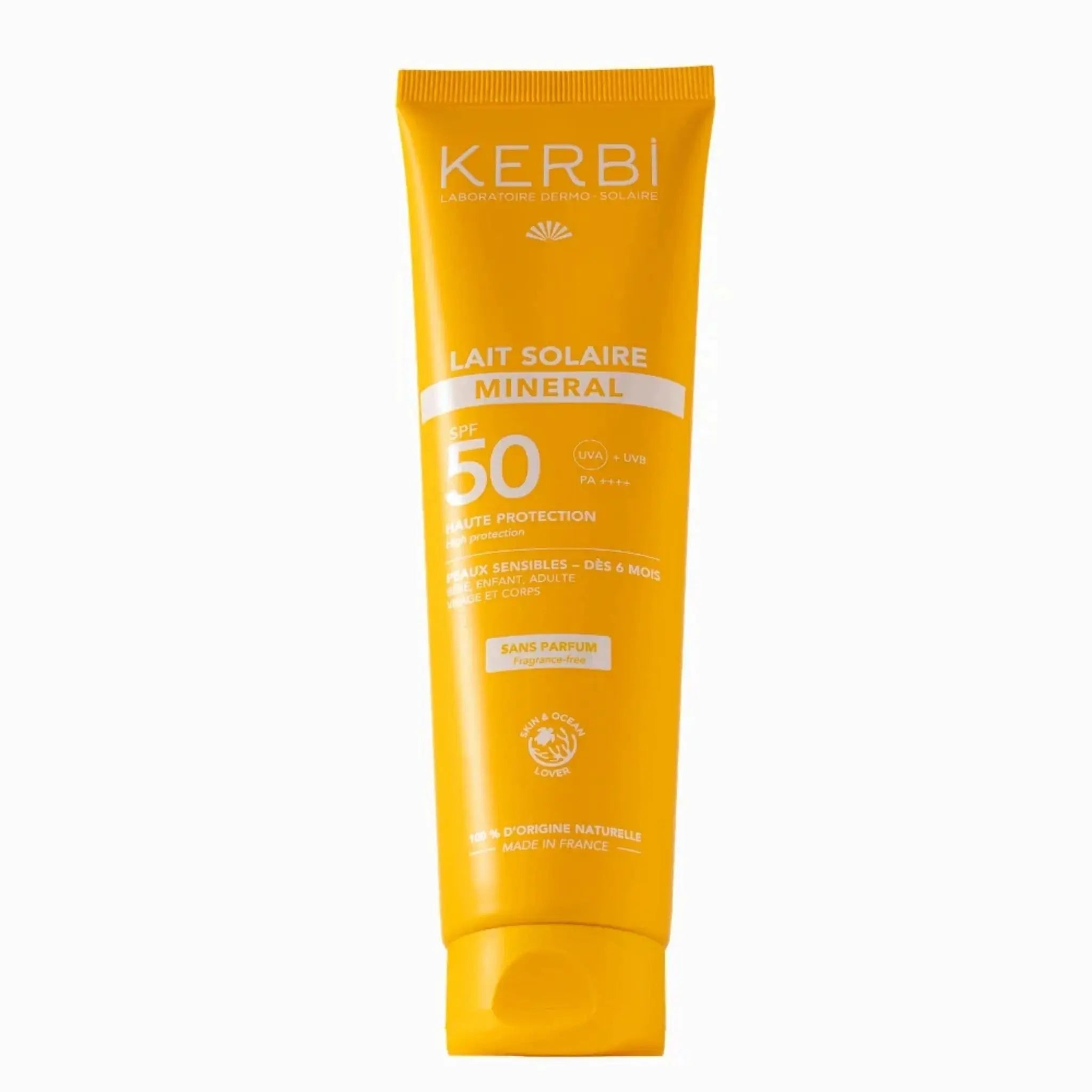 Lait solaire bio SPF 50 sans parfum Kerbi