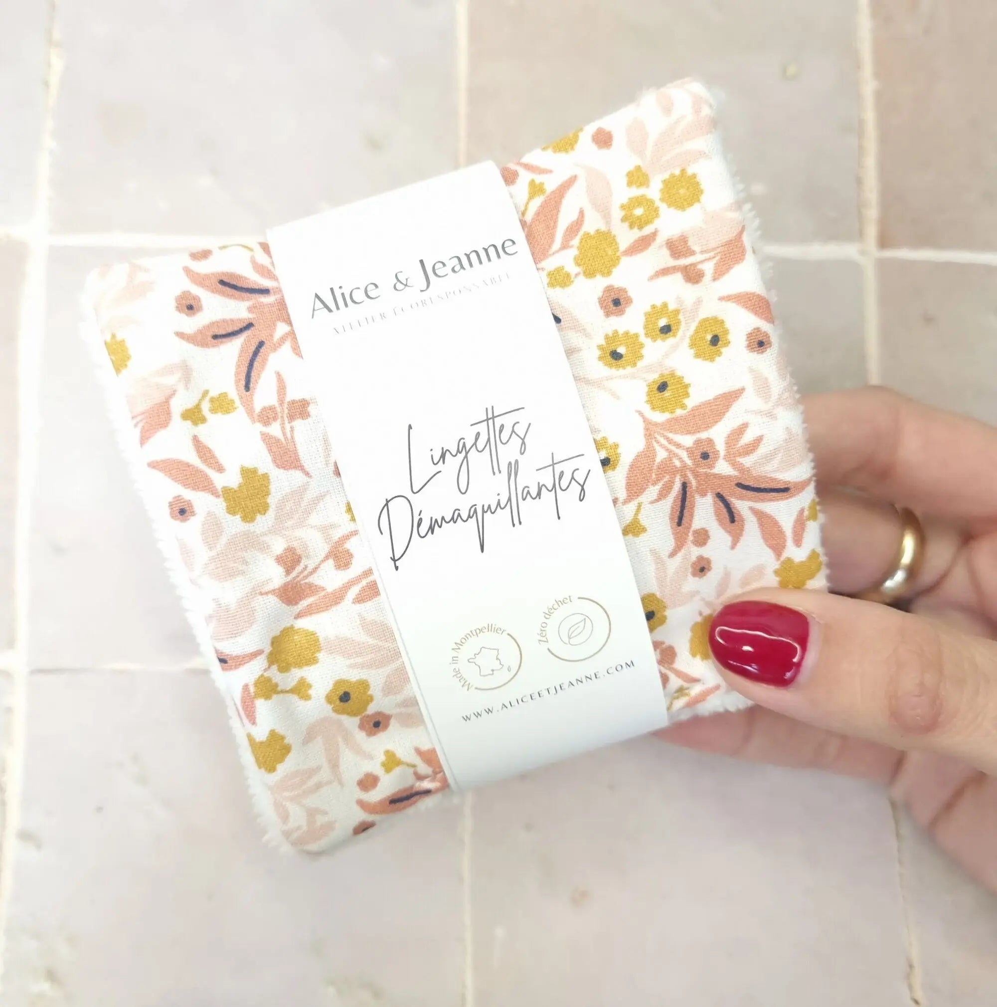 5 Lingettes démaquillantes réutilisables Alice et Jeanne