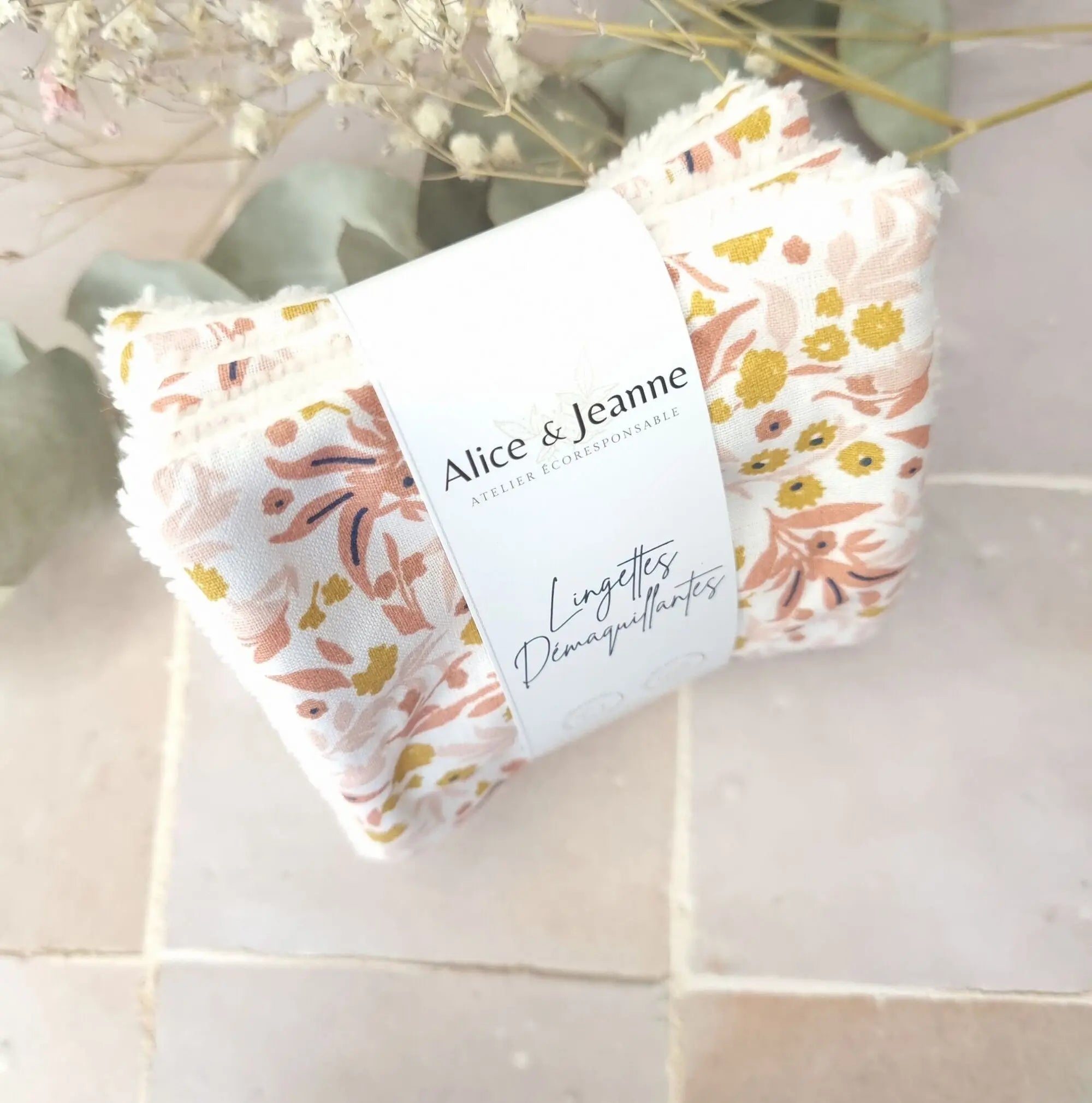 5 Lingettes démaquillantes réutilisables Alice et Jeanne