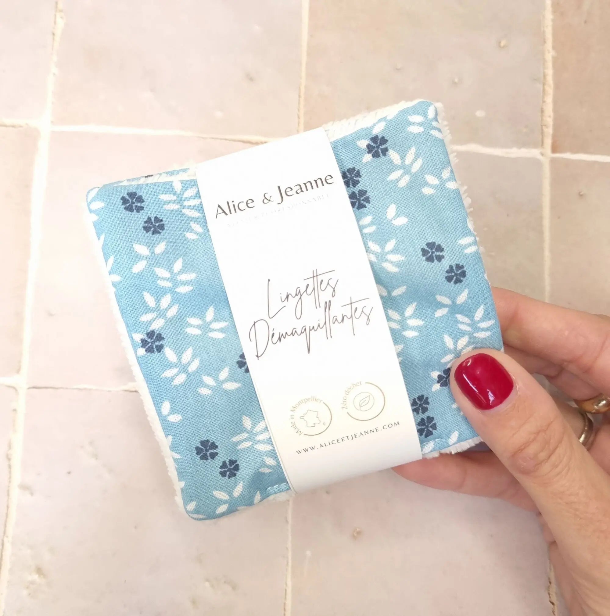 5 Lingettes démaquillantes lavables Alice et Jeanne