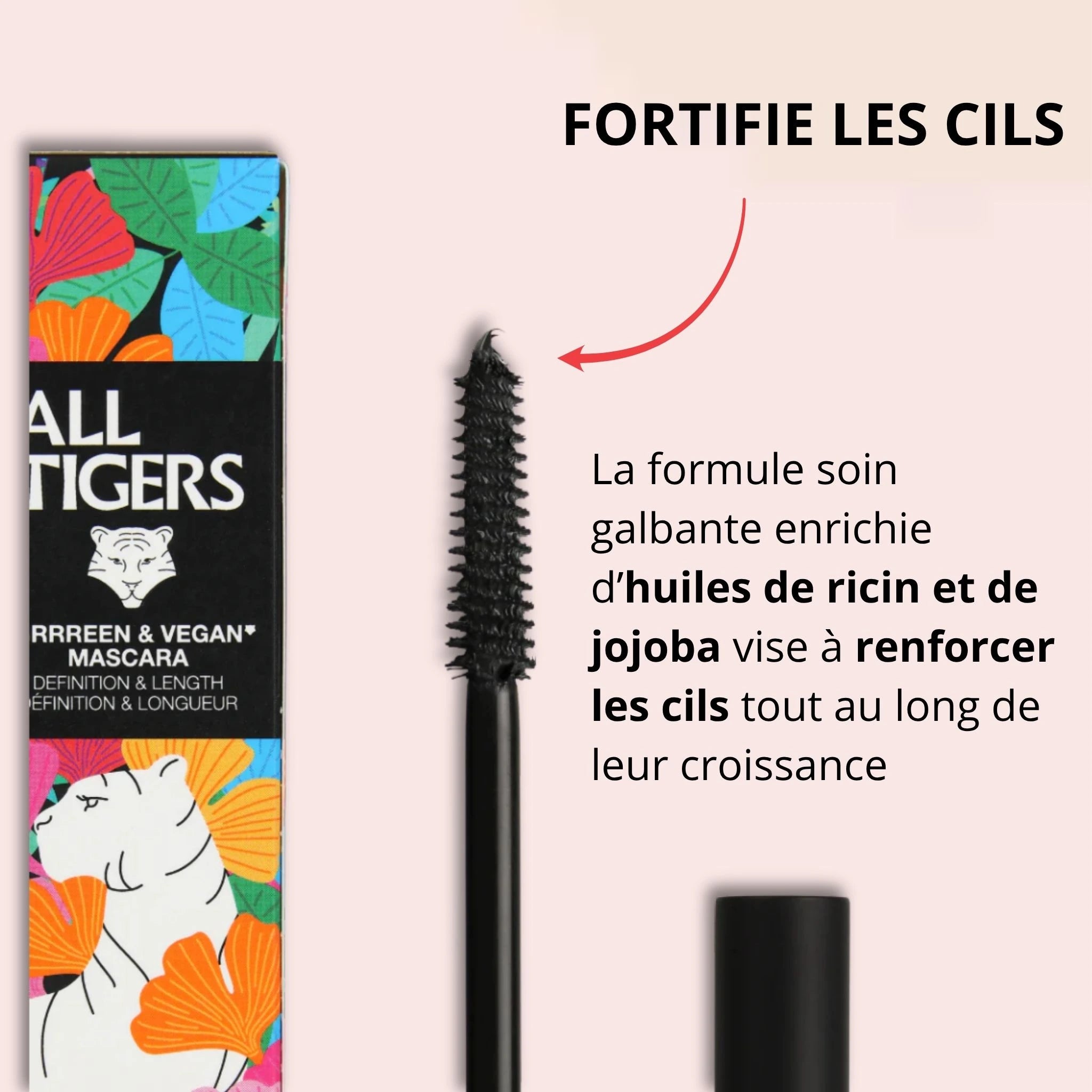 Mascara noir allongeant yeux sensibles