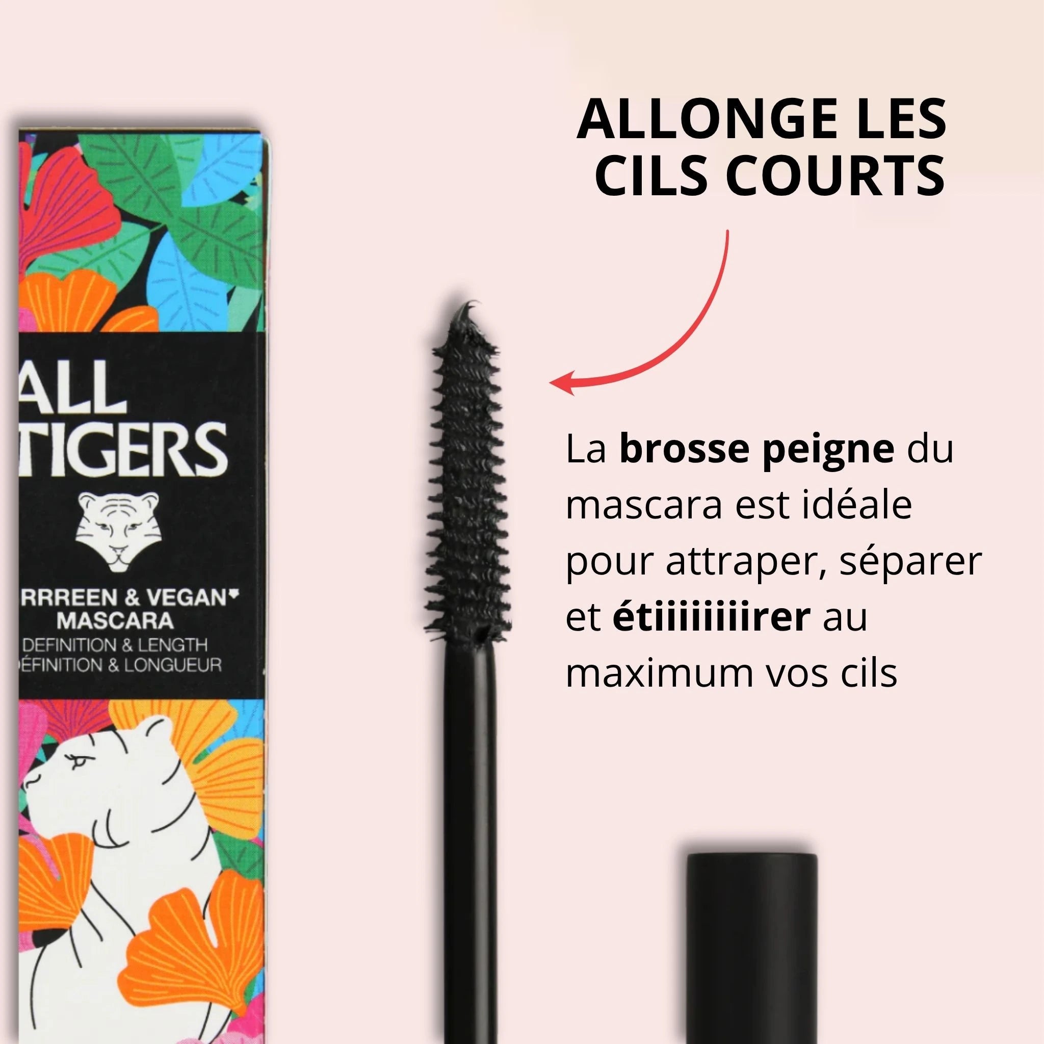 Mascara noir allongeant yeux sensibles