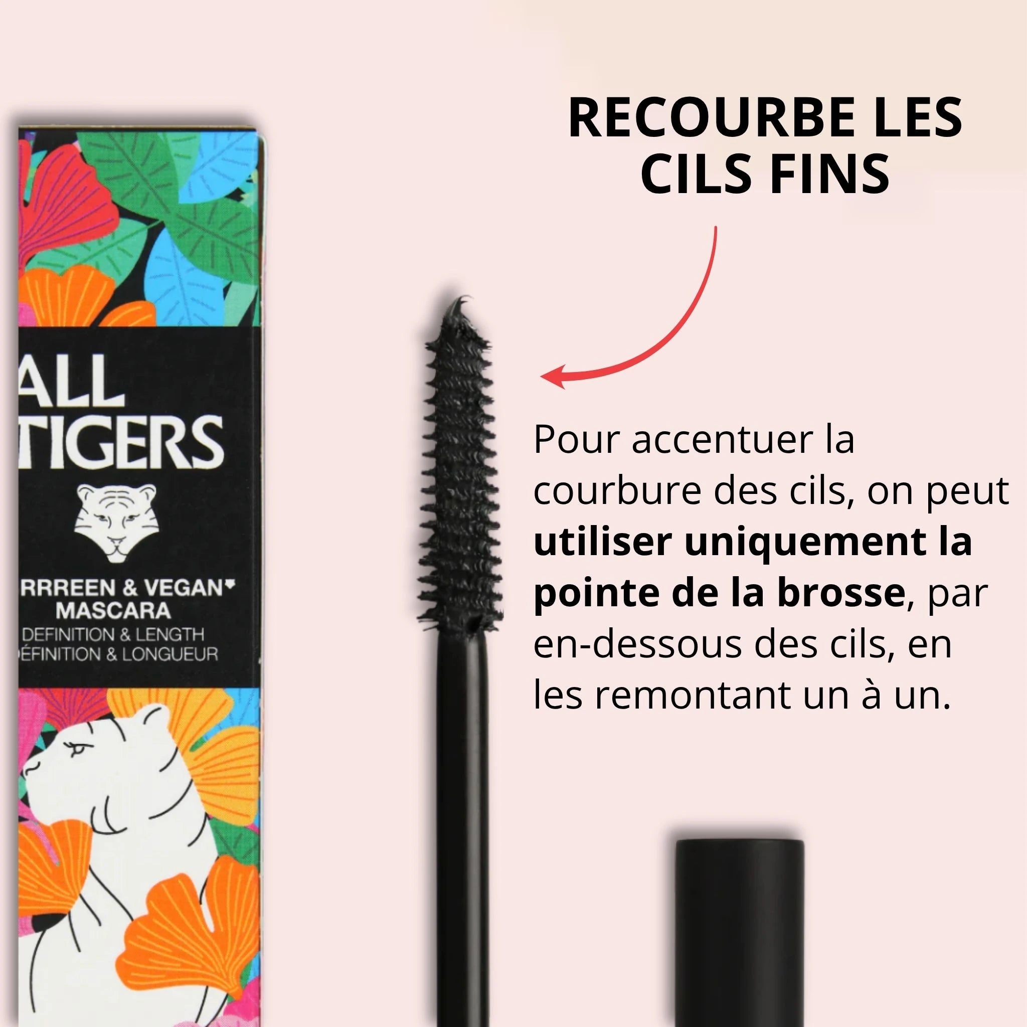 Mascara noir allongeant yeux sensibles