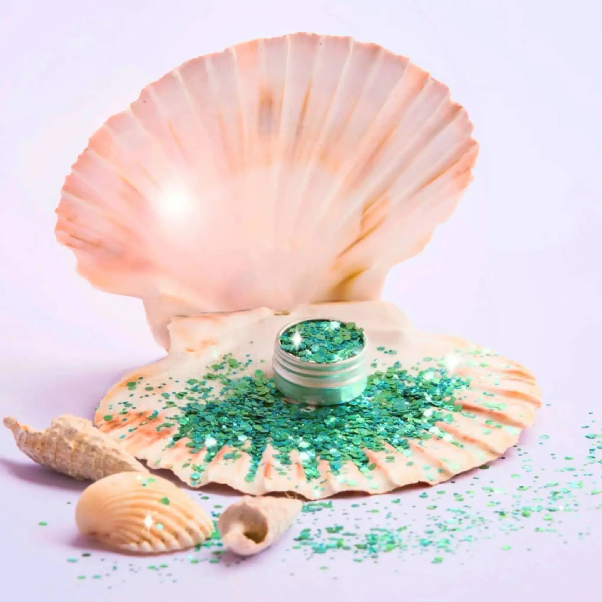 Paillettes biodégradables turquoises et vertes Si Si La Paillette