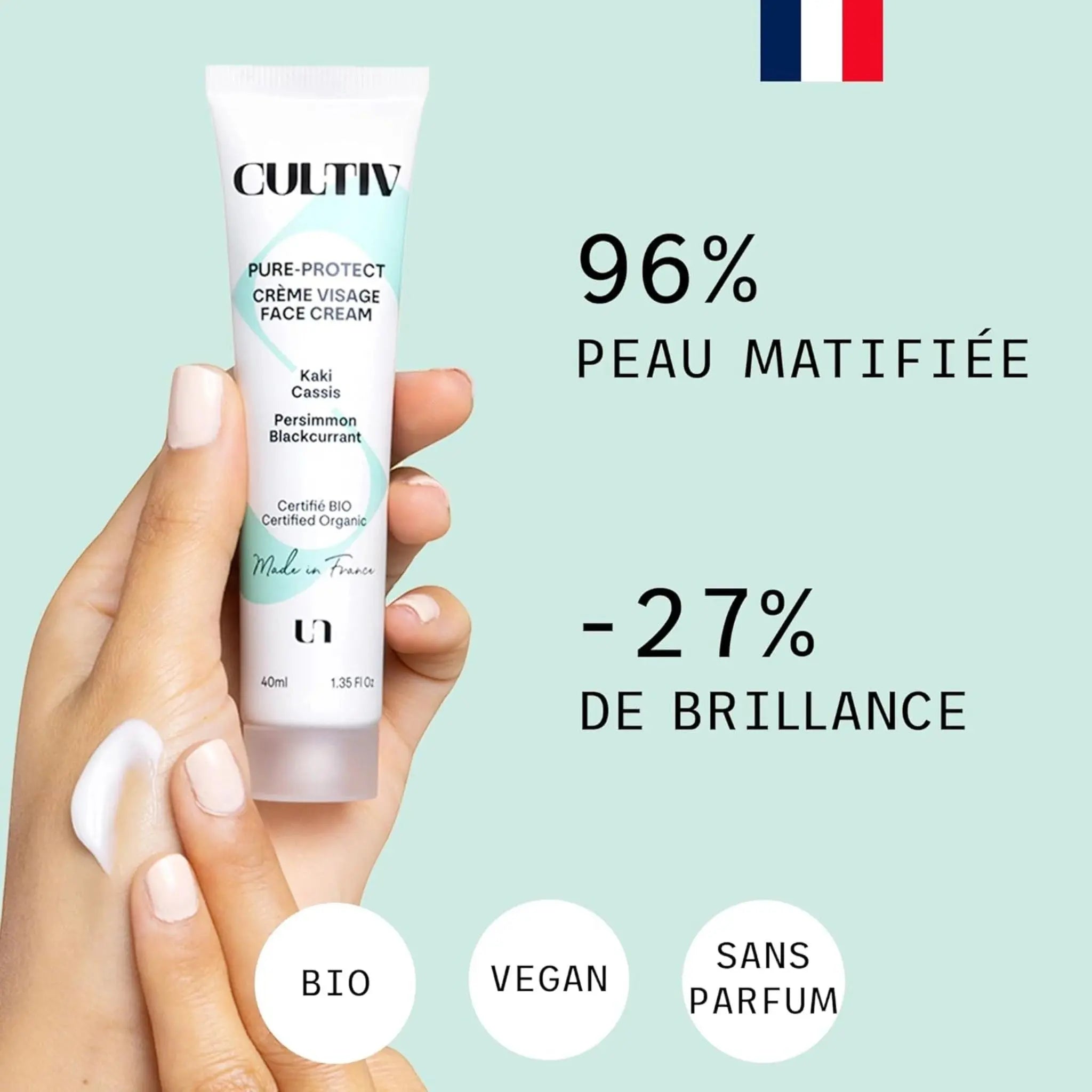 Crème matifiante hydratante anti-brillance Cultiv