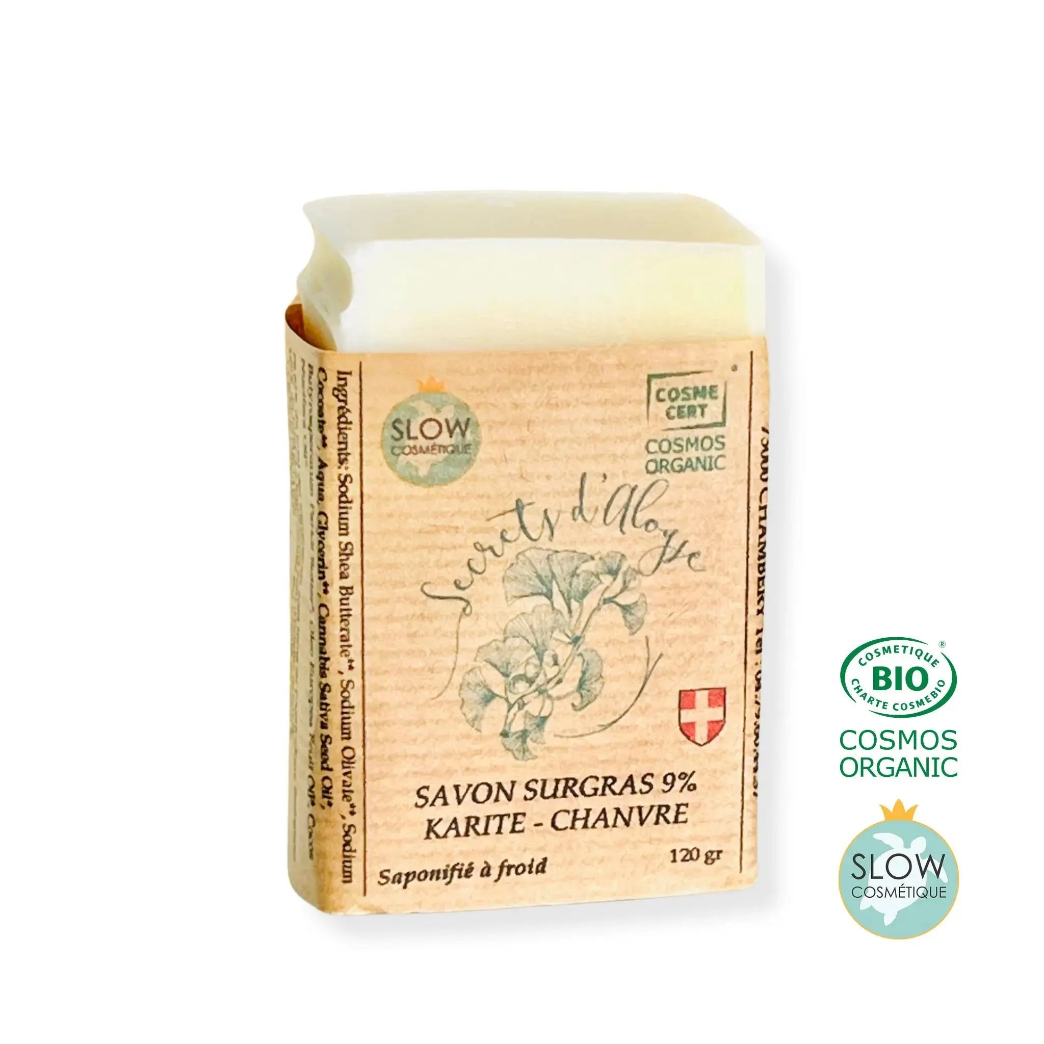 Savon Bio nourrissant - karité et chanvre Secrets d&