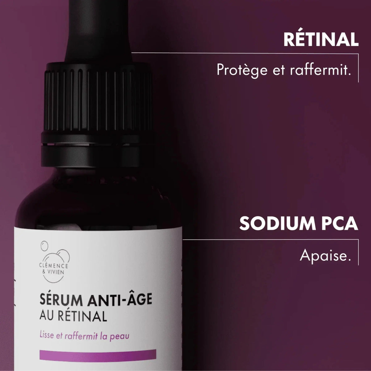 Sérum Visage Anti-Age au rétinal Clémence et Vivien
