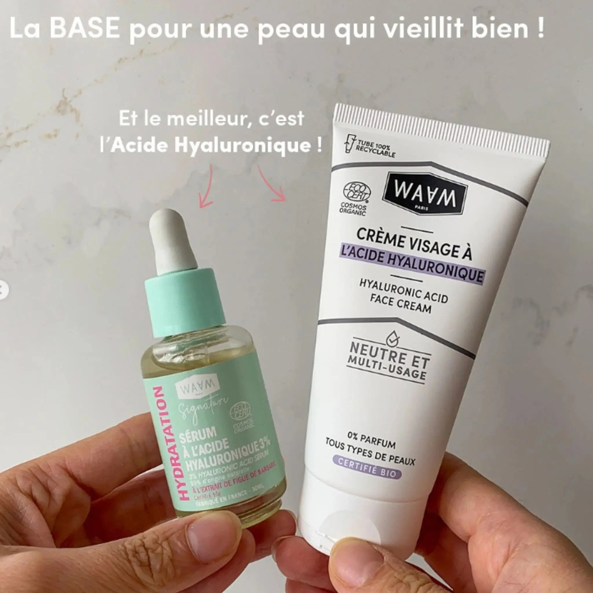 Crème Visage BIO Acide hyaluronique Waam