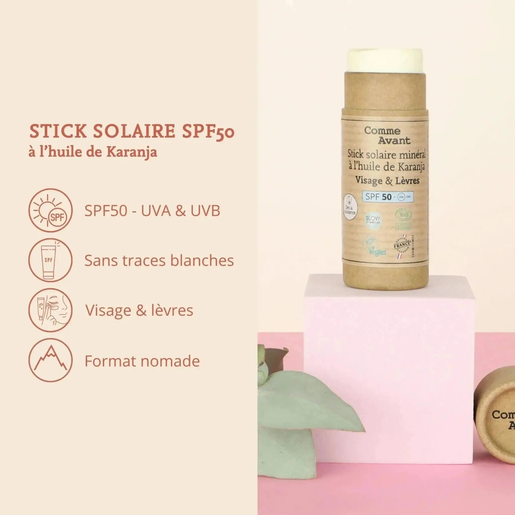 Stick Solaire Visage Bio SPF50 Comme Avant