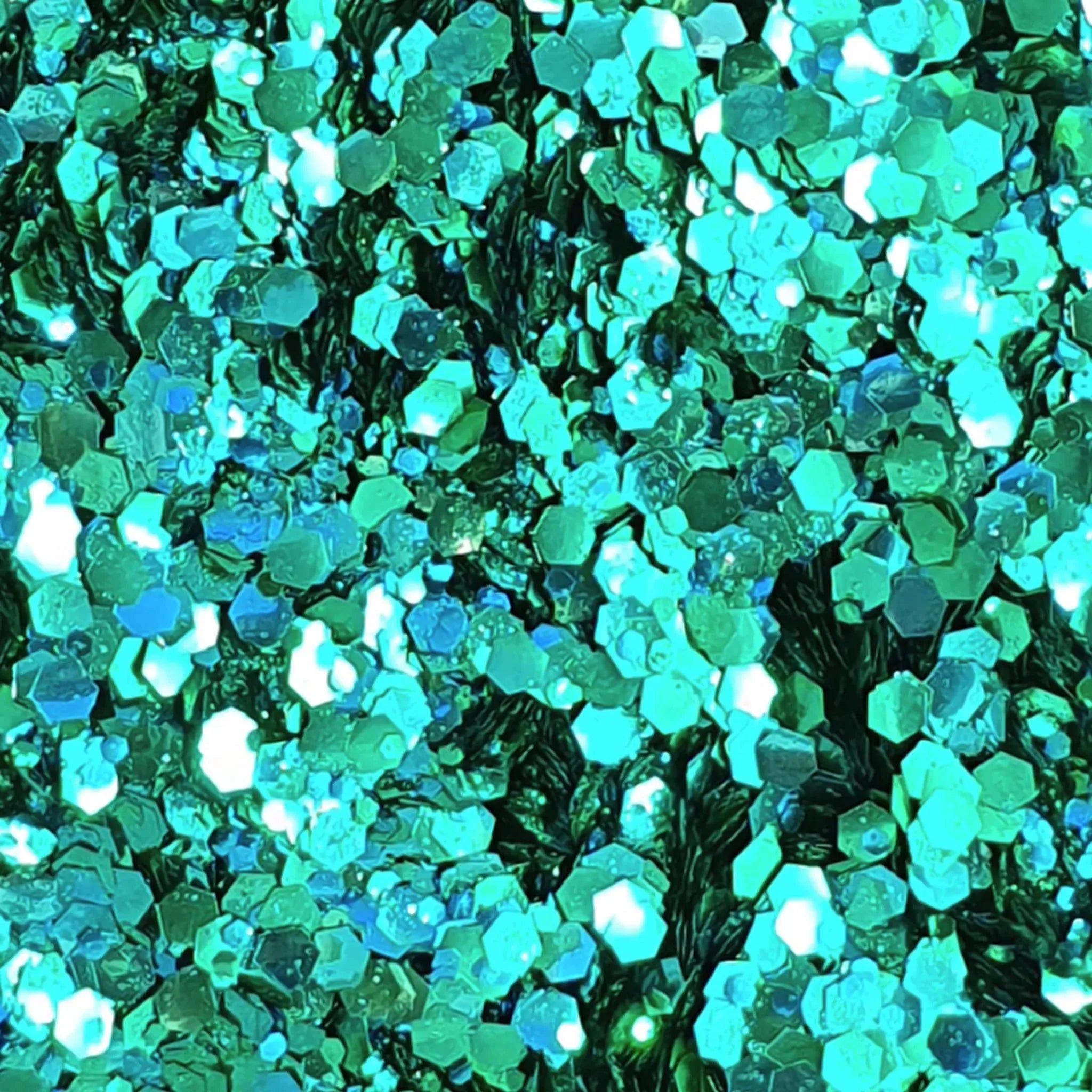 Paillettes biodégradables turquoises et vertes
