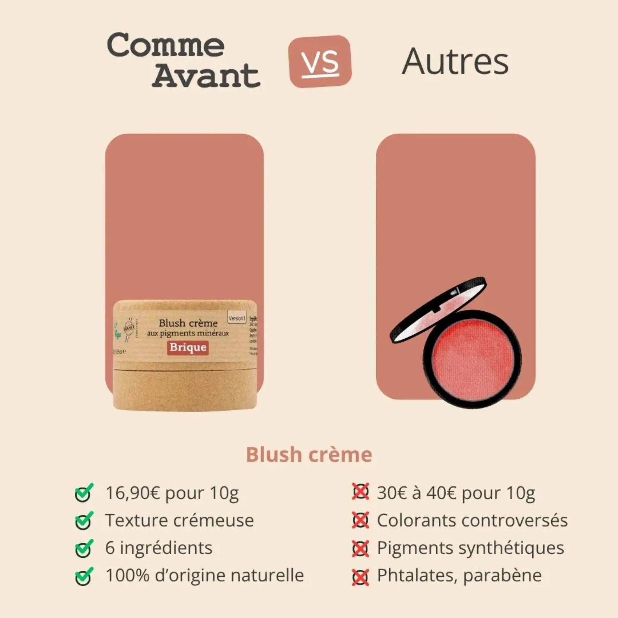 Blush crème rose tendre Comme Avant