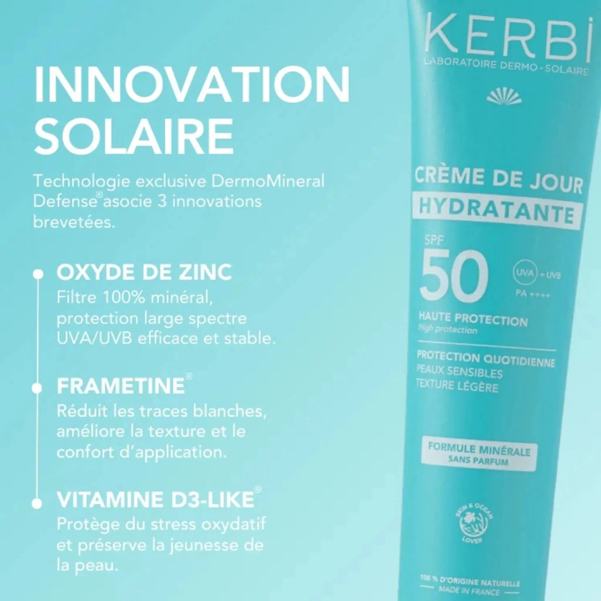 Crème de jour hydratante SPF 50 Kerbi