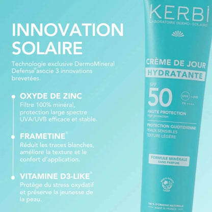 Crème de jour hydratante SPF 50 Kerbi