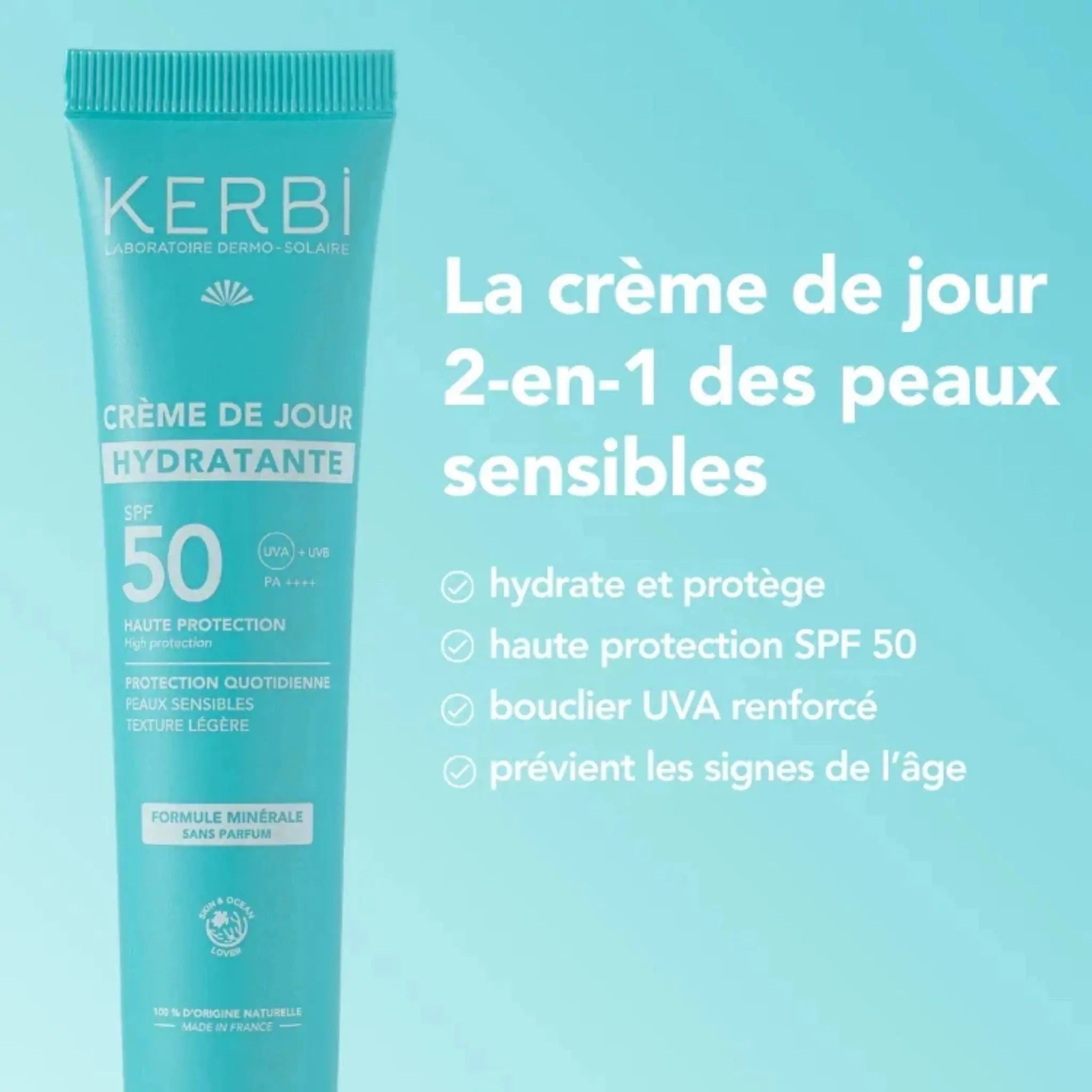 Crème de jour hydratante SPF 50 Kerbi