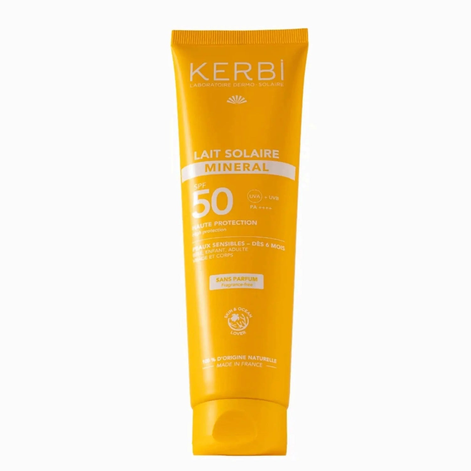Lait solaire bio SPF 50 sans parfum Kerbi