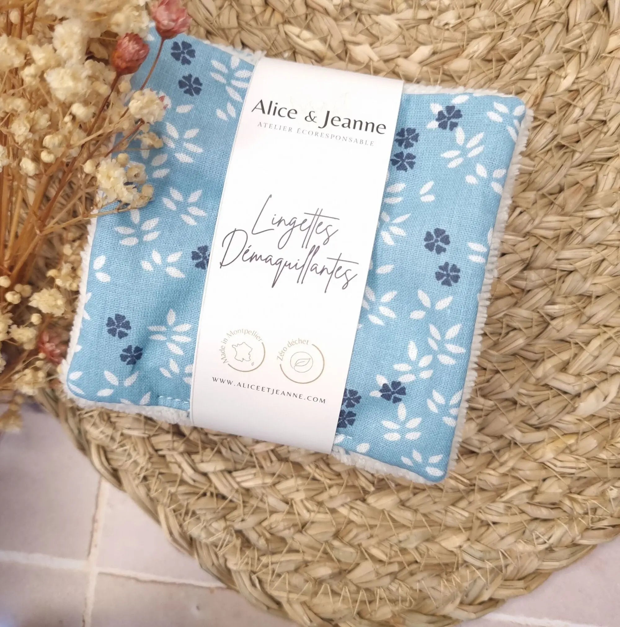 5 Lingettes démaquillantes lavables Alice et Jeanne