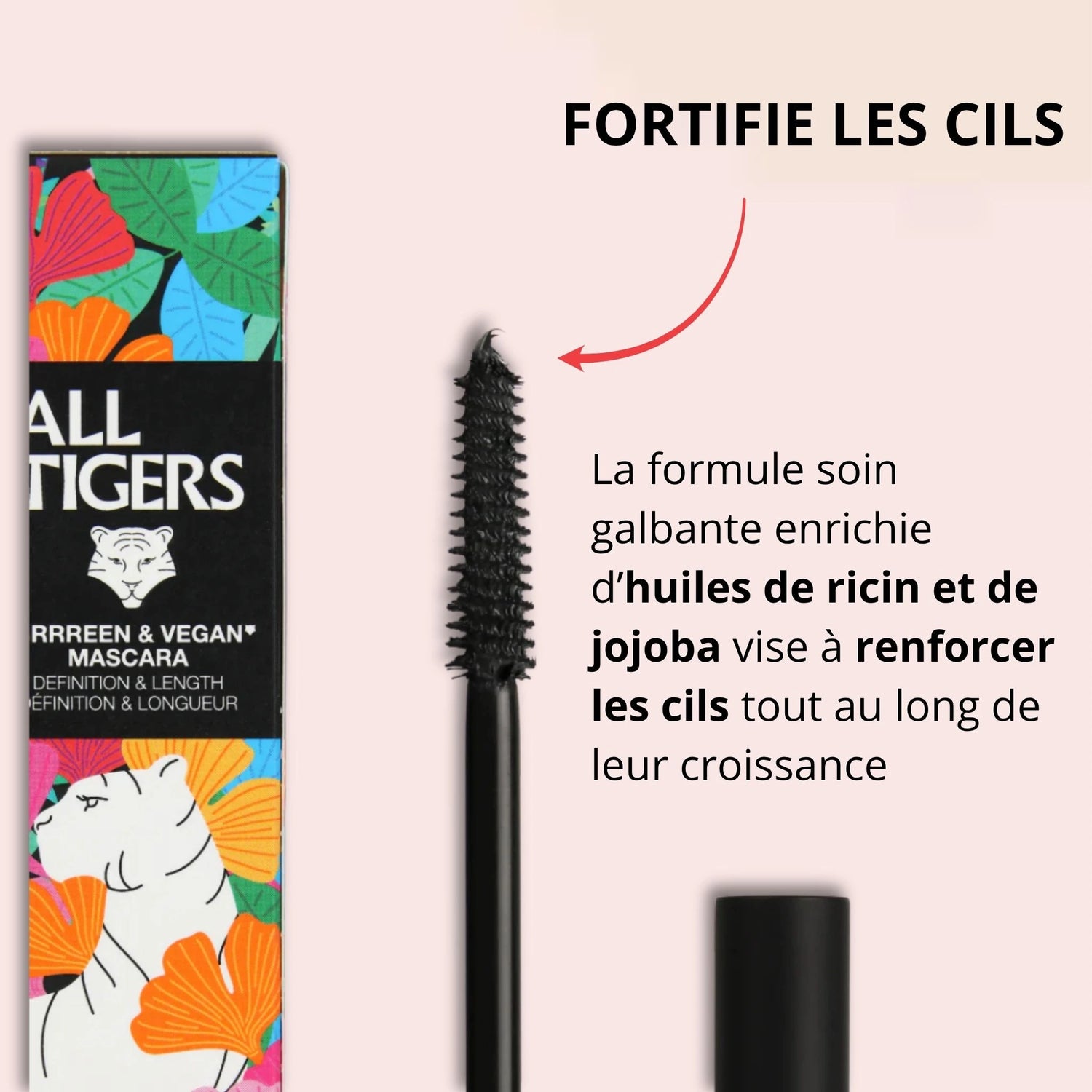 Mascara noir allongeant yeux sensibles