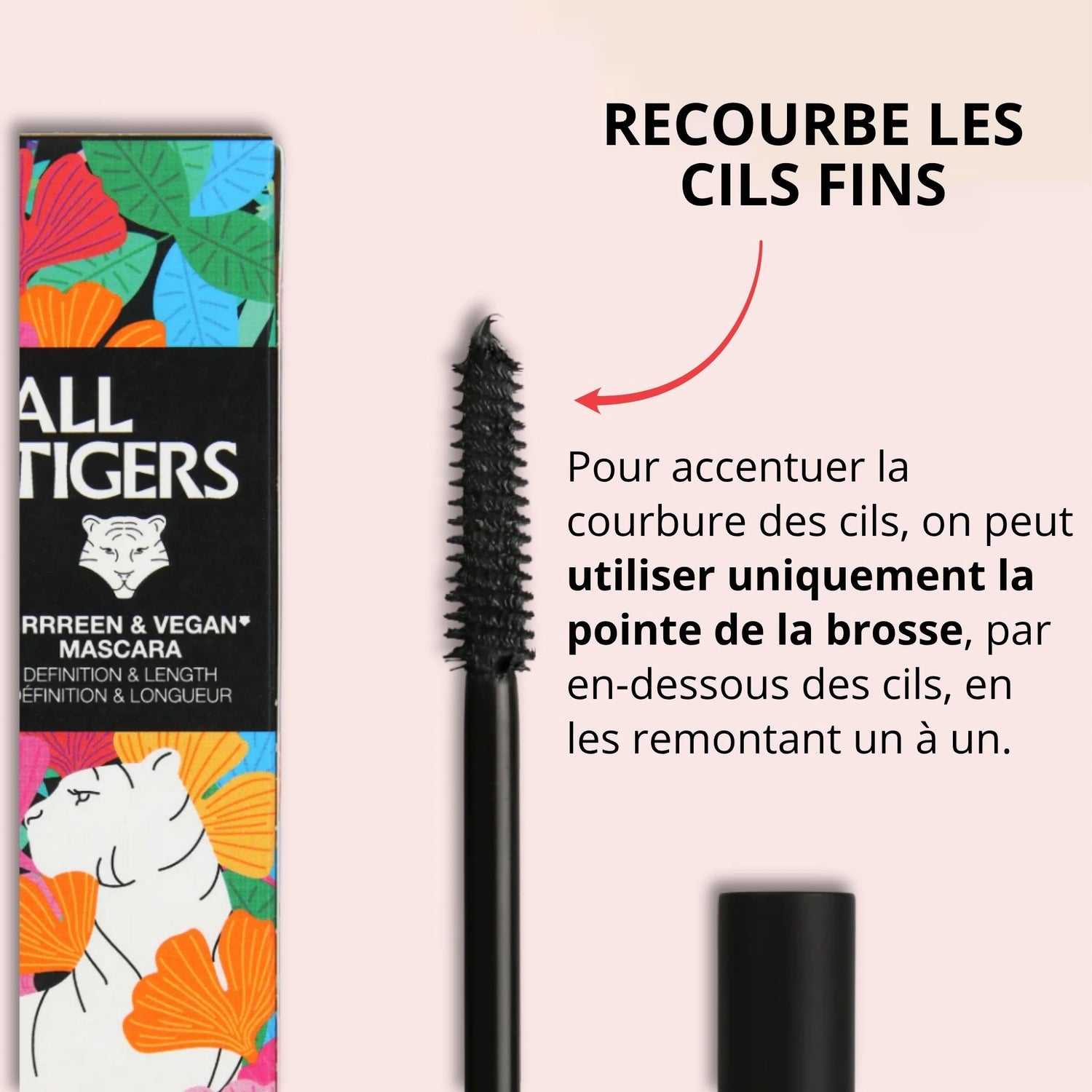 Mascara noir allongeant yeux sensibles