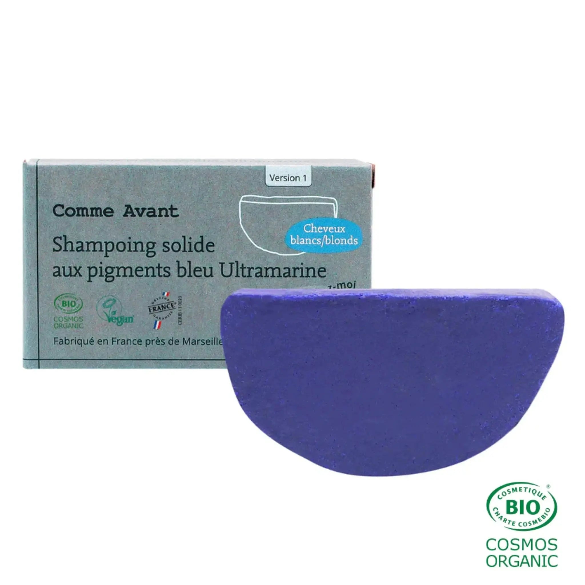 Shampoing Solide Bleu Déjaunissant Bio Comme Avant